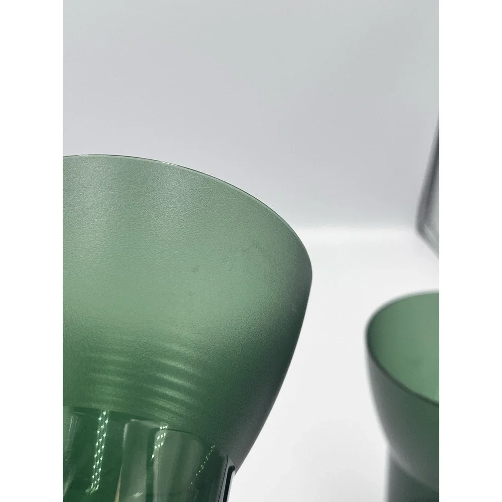 Ikea‎ Flared Acrylic Tumblers Sola Stacking Cups SET 6 Smoke Green Deco Modern